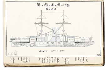 (ILLUSTRATED SHIP'S LOG -- HONG KONG and SINGAPORE.) F.A. Somerville. Journal of H.M.S. Glory from Nov. 1900 to April 1902.